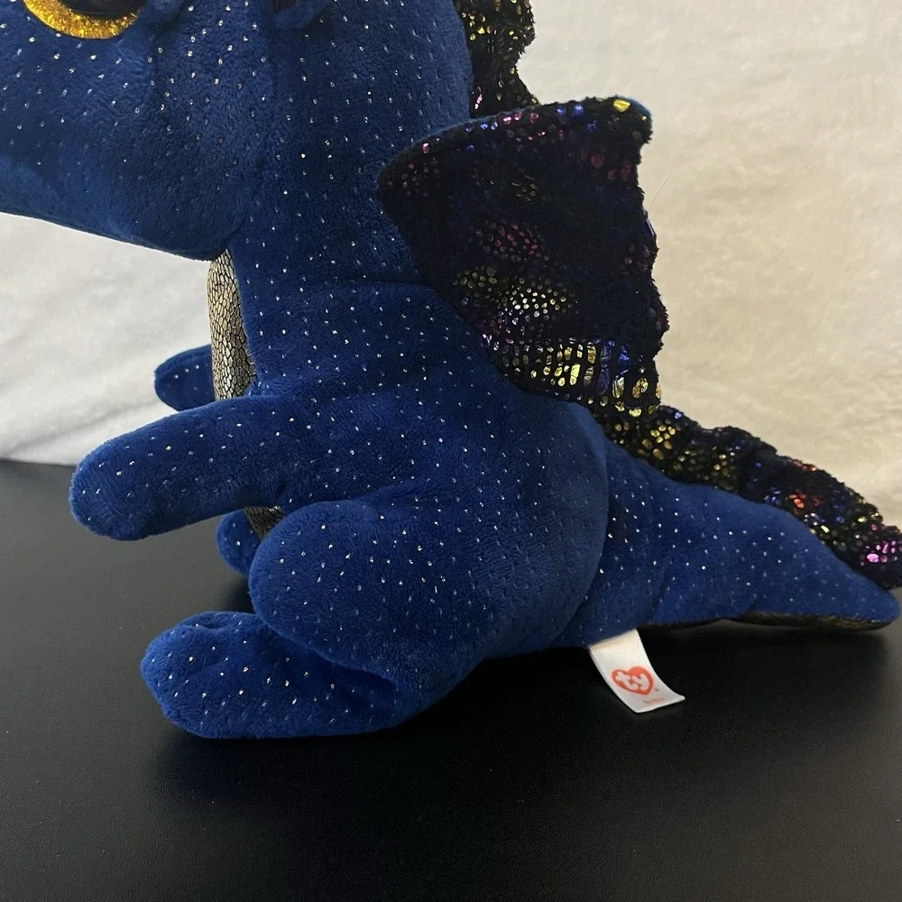 TY Beanie Boos SAFFIRE Sapphire Blue Dragon Plush Retired Multicolor Toy 2021